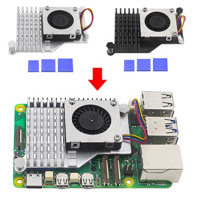 Для Raspberry Pi 5 Активный кулер Радиатор с охлаждающим вентилятором с регулируемой скоростью Охлаждающий радиатор Совместимый держатель