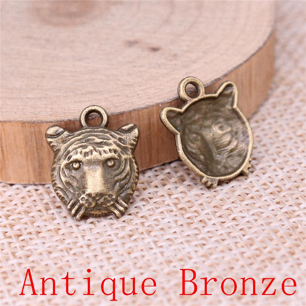 Tiger Lion Wolf Fox Charms Pendant For Bracelet Necklace Jewelry Making Craft Findings