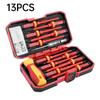 13PCS Insulated Screwdriver Household Circuit Insulated Isolation Current Electrician Cross Interchangeable Head Screwdriver Kit