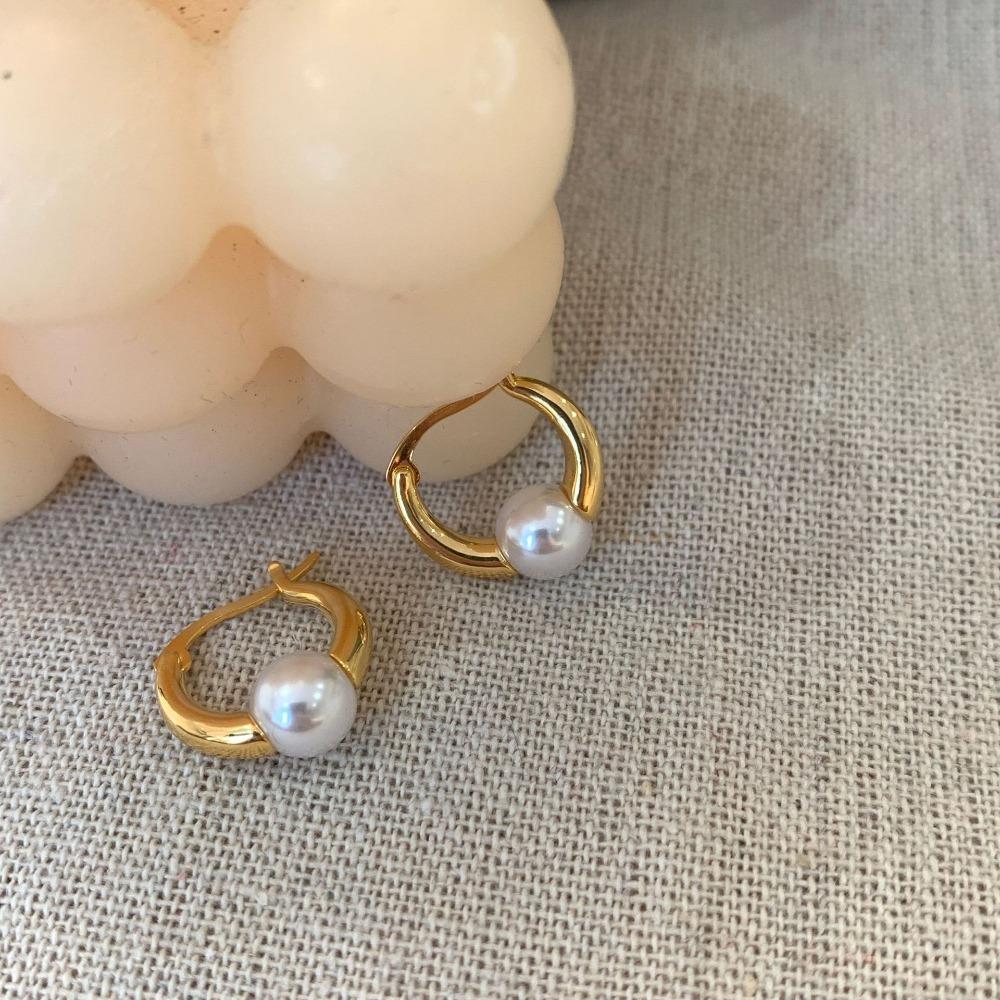 Французские ретро темпераментные жемчужные серьги легкая роскошь высококлассные серьги-пусеты нишевая атмосфера универсальные серьги