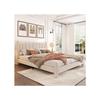 Lit Capitonné - 160x200 Cm - Velours Beige - Tête De Lit Élégante - Sommier À Lattes Inclus