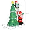 Giant Inflatable Christmas Tree 243cm with LED Lights and Santa Claus, Waterproof Outdoor Christmas Decoration