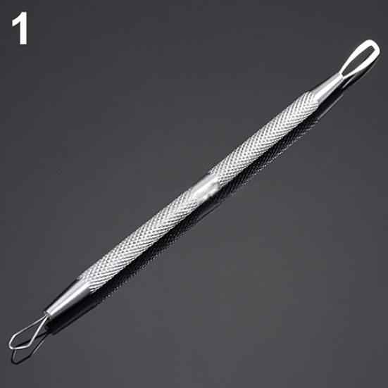 Useful Dual Head Design Acne Needle Stainless Steel White 10 Cm 1 Pc