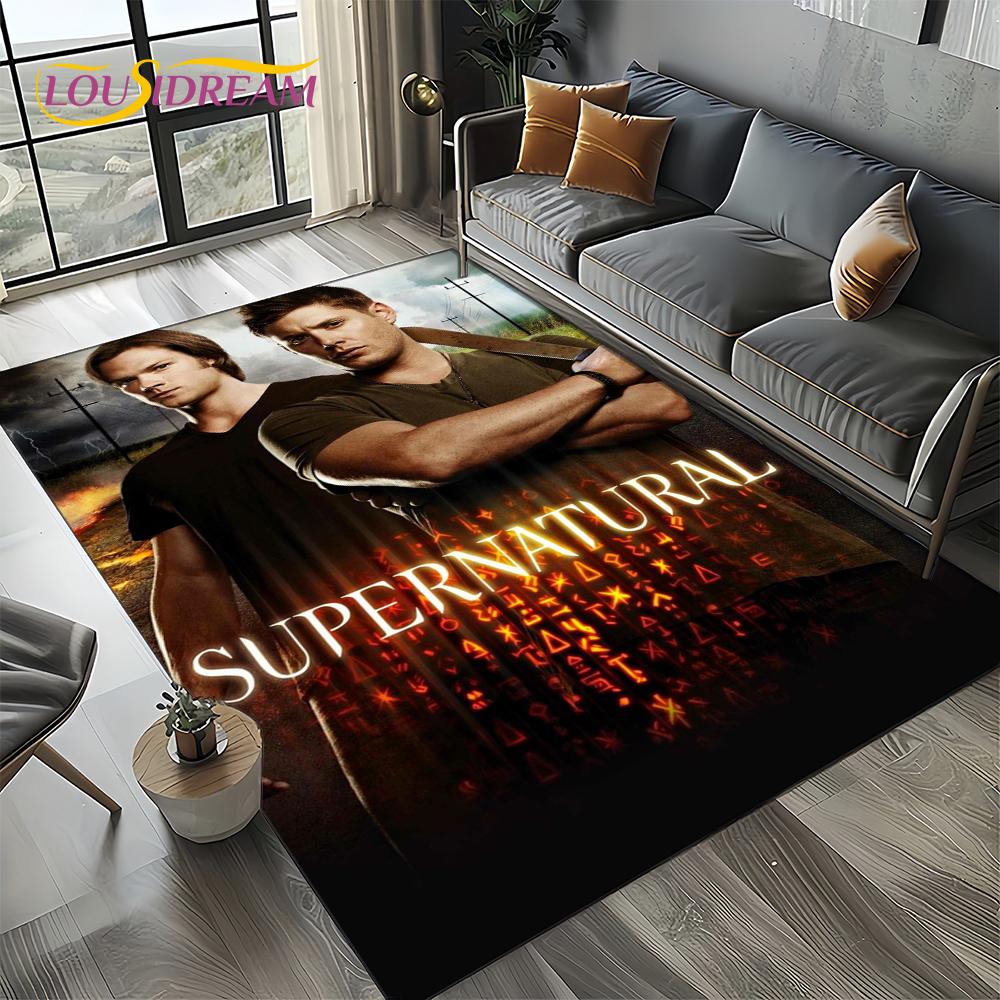 3D SPN Сверхъестественное Знак Дин Сэм Ковер Коврик для Гостиной Спальни Дома Декорация Дивана, Коврик для Игровой Зоны Детей Нескользящий Напольный Коврик