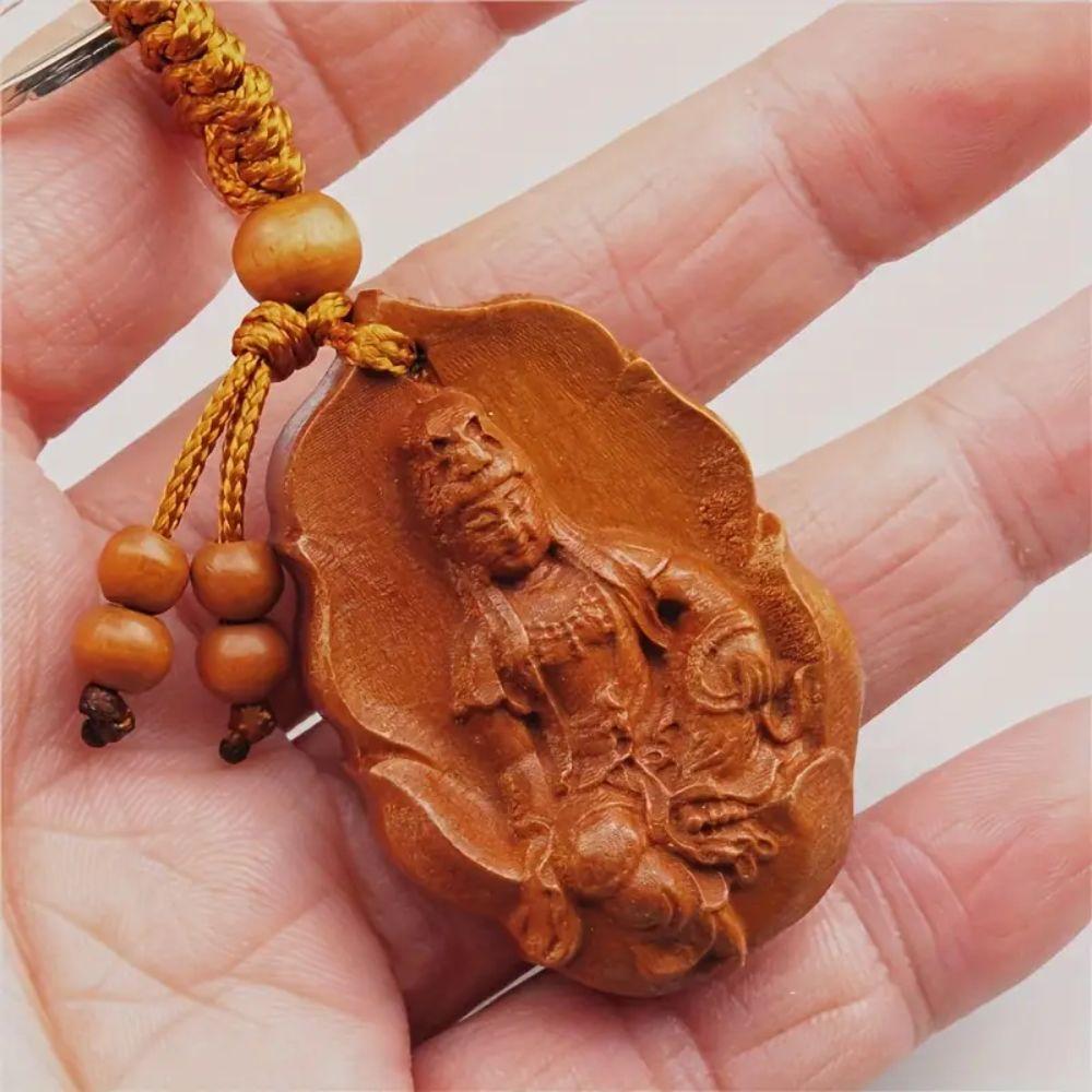 Брелок Авалокитешвара из персикового дерева, брелок с лотосом Шакьямуни, брелок с лотосом Авалокитешвара, подарок