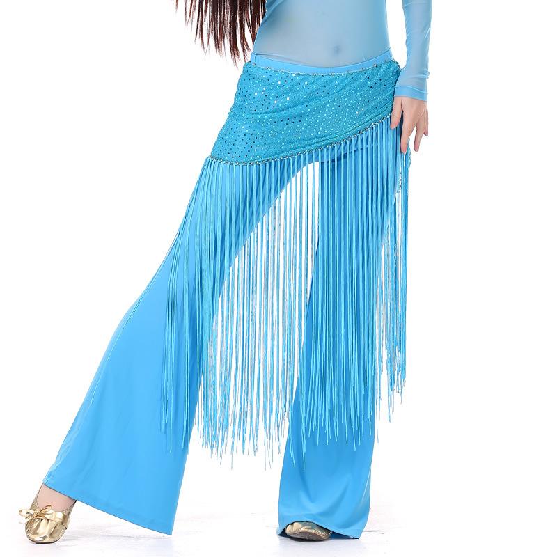 Highlight Tassel Waist Chain New Practice Dress Set Hip Scarf Tassel Indian Dance Costume Performance Dress Set Three Piece Set