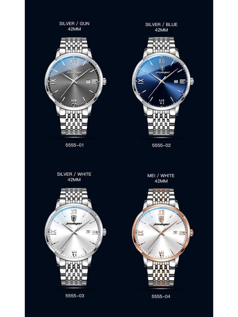 Швейцарские ультратонкие мужские роскошные водонепроницаемые кварцевые часы