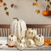 7 Pcs Artificial Pumpkins Fall Decoration Faux Foam Pumpkin Tabletop Centerpiece for Thanksgiving Harvest Autumn Home Decor