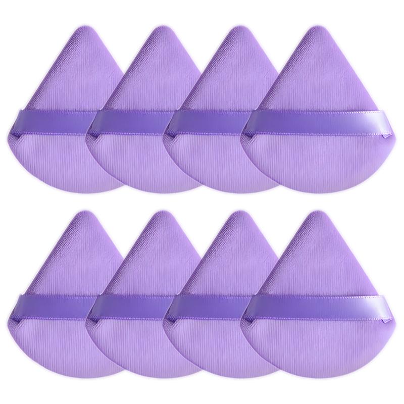8Pcs Triangle Velvet Cosmetic Puff Make Up Sponges Wet Dry Use for Face Eye Contouring Shadow Cosmetic Foundation Makeup Tool