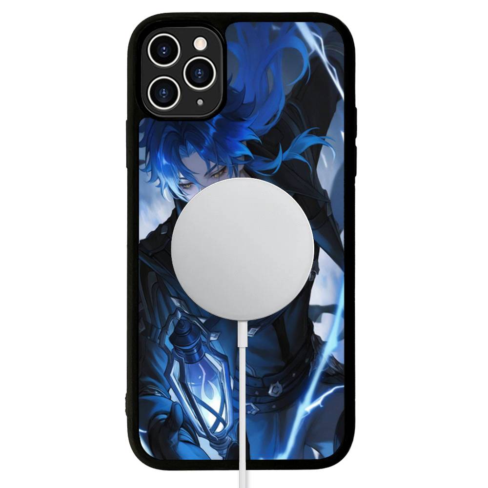 Чехол для телефона Genshin Impact Flins с магнитной беспроводной зарядкой для iPhone 17 16 15 14 13 12 11 Pro Max Plus Mag