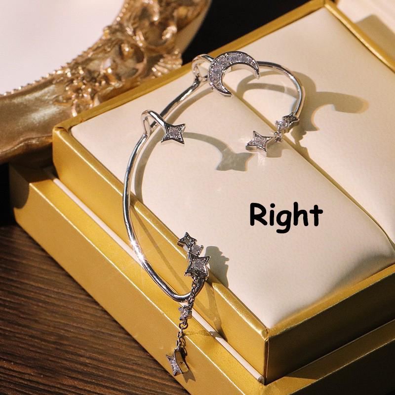 1 шт., милые серьги с инкрустацией из циркона, лунной звезды, клипсы для ушей, женские серьги-манжеты для женщин, ювелирные изделия, зажим для ушей без пирсинга