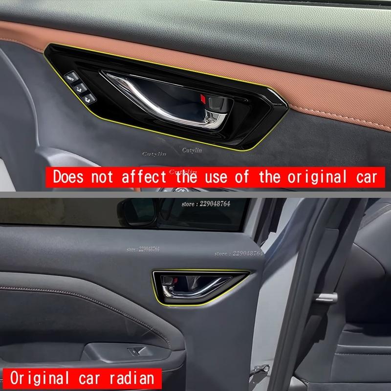 For Subaru Forester 2024 2025 ABS Black Car Inner Door Handle Door Bowl Cap Covers Trim Sticker Interior Accessories