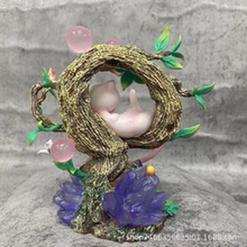 New Sleep Mew 15cm Anime Figure PVC Statue Model Doll Room Collection Decoration Toys Adorable Mew Glowing Manga Statue