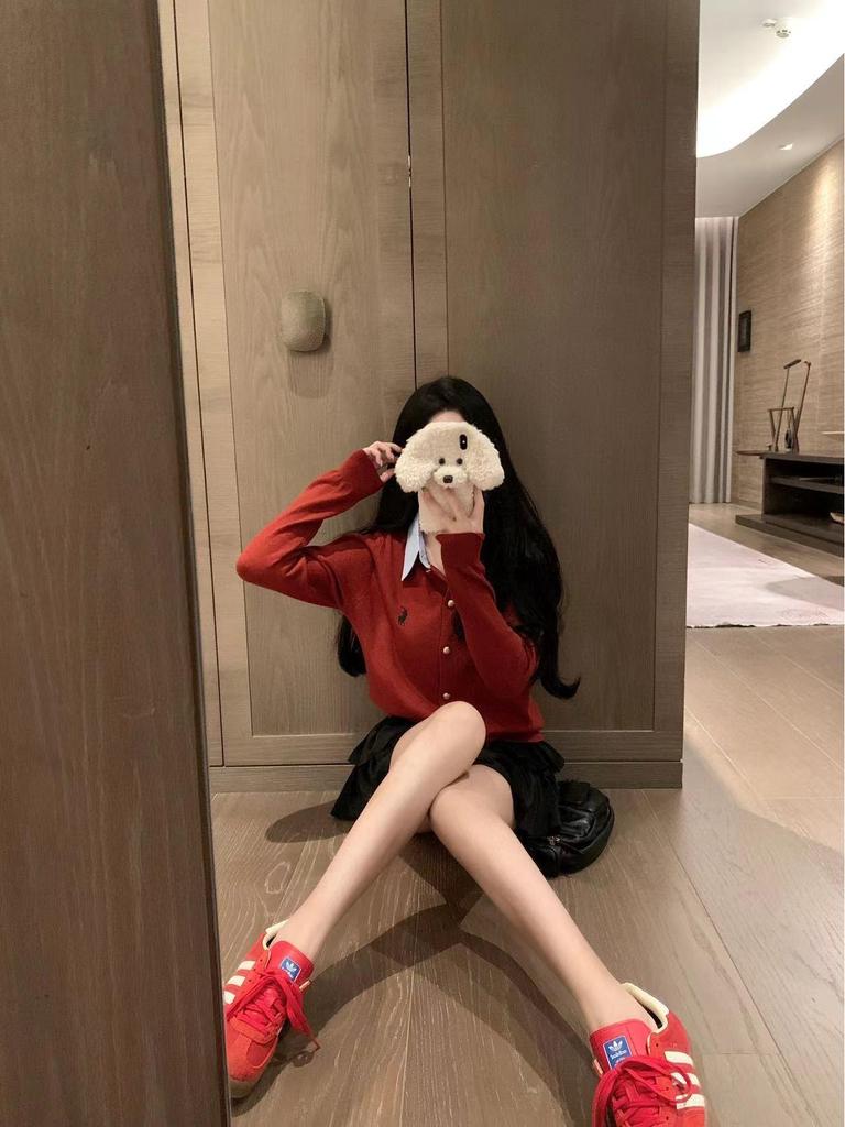 Женский вязаный кардиган Ralph Lauren в стиле пэчворк с вышивкой и воротником поло