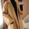 Autumn Winter Long Over-the-Knee Loose Plus-Size High-End Woolen Coat for Women