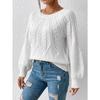 Women Plus Size Long Sleeve Round Neck Knit Sweater Solid Color Casual Top