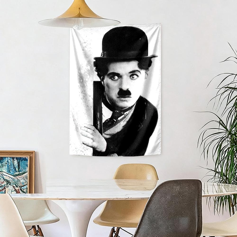 Charlie Chaplin Wall Decor Tapestry Art For Pet Memorial Birthdaywedding Party Backdrop Family Gift