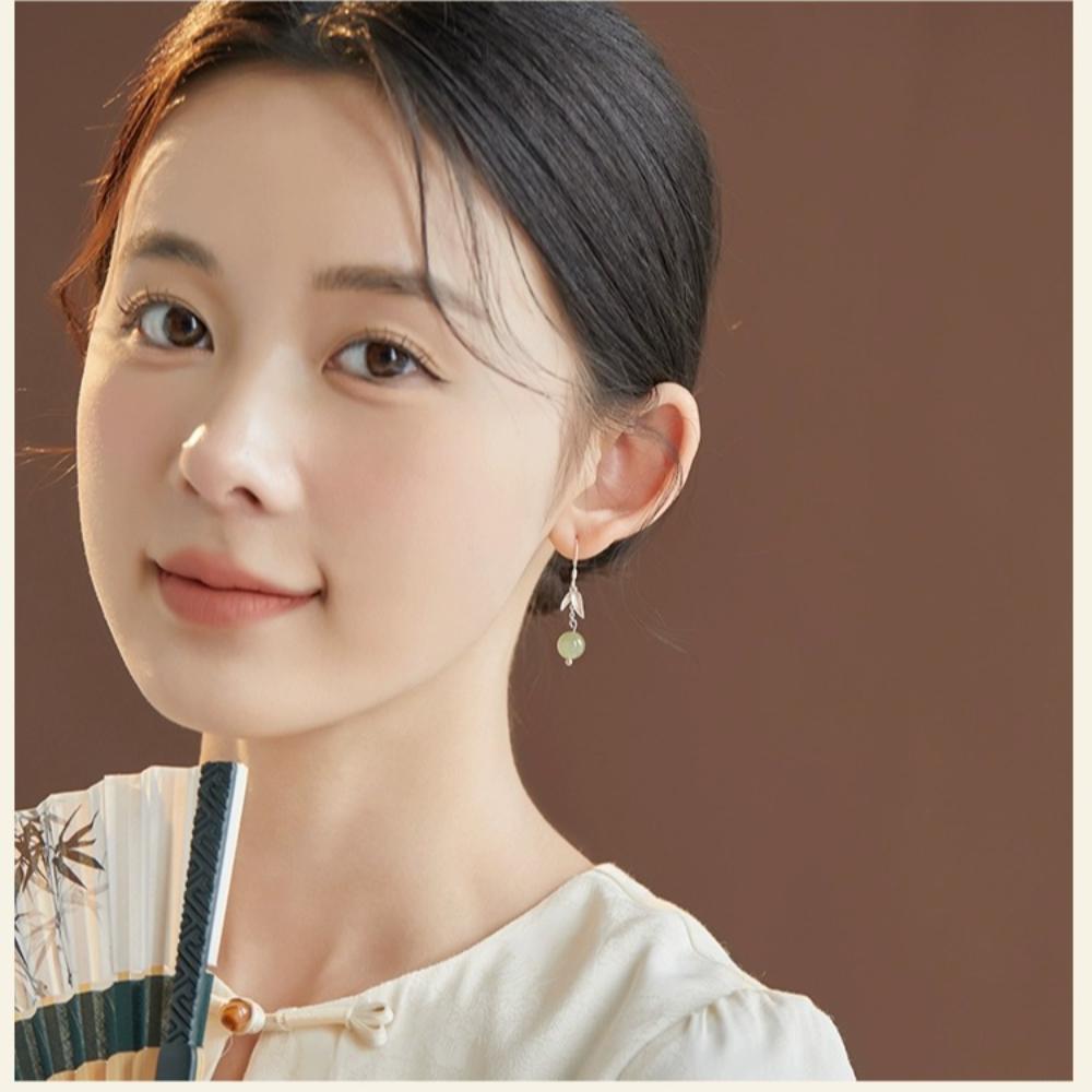 Винтажные круглые серьги-боулдеры в китайском стиле, серьги-гвоздики в стиле ханьфу для женщин