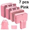 7/8 Pcs Set Travel Organizer Storage Bags Suitcase Storage Luggage Clothes Sorting Organizer Set Portable Clothes Shoe Pouch Set