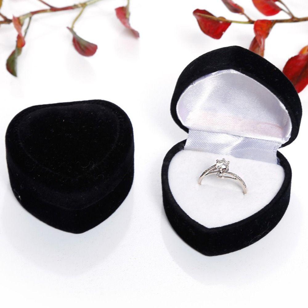 Storage Box Engagement Ring Box Velvet Jewelry Display Case Durable Love Velvet Ring Box Travel