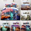 Пододеяльник с изображением статуи Свободы размера King Size из микрофибры Комплект постельного белья с изображением всемирно известного здания с изображением достопримечательности Нью-Йорка