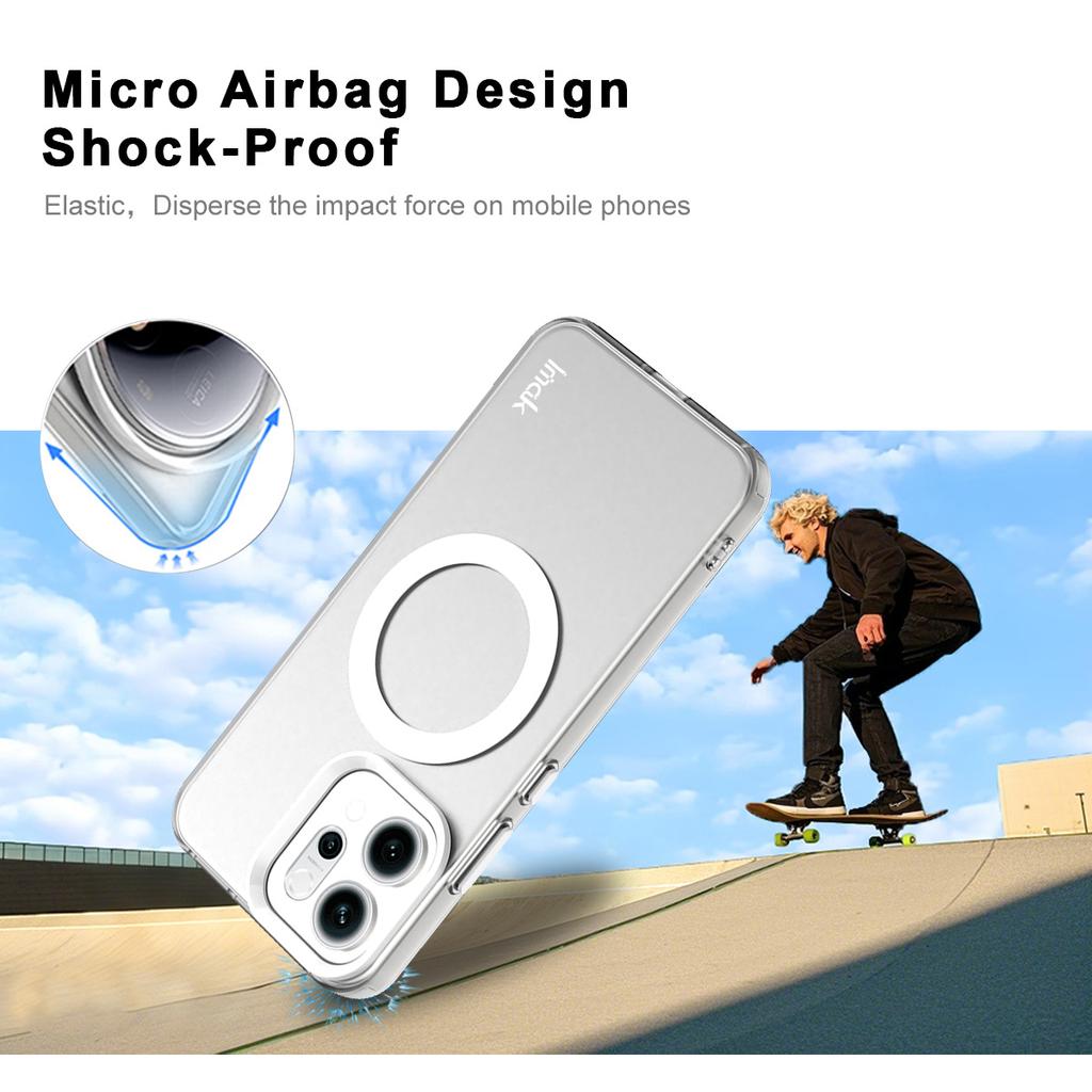 Для Oppo Reno14 5G (Глобальный) Чехол, совместимый с MagSafe, защитная задняя крышка для телефона из ПК+ТПУ