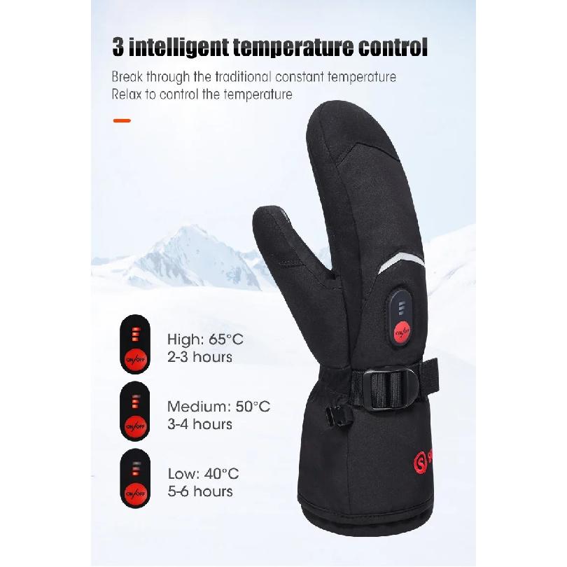 Waterproof Snowboard Cycling Motorcycle Bicycle Skiing Winter Gloves Crab Finger Style Heating Hand Warm Electric Thermal Gloves