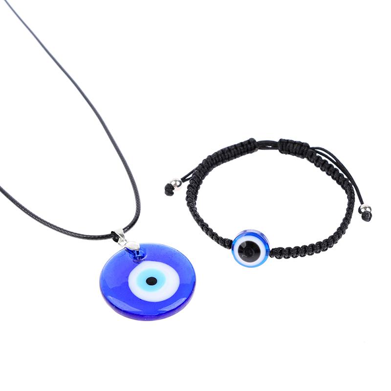 Синее стекло 3 см с подвесками от сглаза, ожерелье, браслет, счастливое ожерелье, колье, ювелирные изделия
