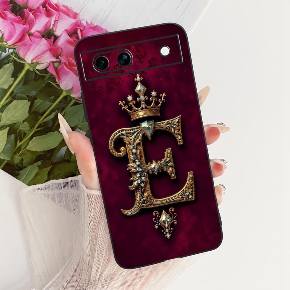 For Google Pixel 8A Case Pixel8 Pro New Luxury Crown Letters Cover Soft TPU Matte Phone Case For Google Pixel 8 Pro Pixel8A Bags