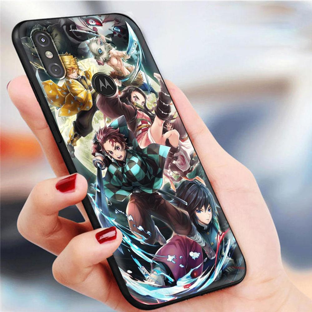 Чехол для телефона Motorola Moto G9 Play One Fusion Plus G8 Power G Stylus Hyper E7 Edge Lite, черный чехол в стиле аниме «Убийца демонов»