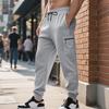 Мужские спортивные брюки-джоггеры карго, эластичный пояс на шнурке, карманы-карго на бедрах на молнии, боковые карманы для рук, эластичные манжеты на щиколотках, мягкие повседневные спортивные брюки