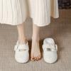 Маленький мужчина, Birkenstocks с увеличением внутренней высоты, туфли Мэри Джейн для улицы, зимние теплые хлопковые туфли, белые пушистые полутапочки