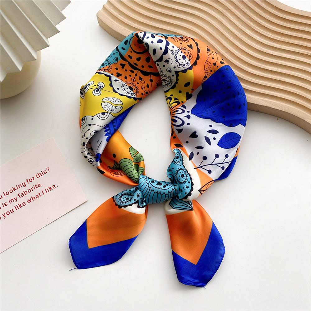 Fashion Decoration Scarf Hairband Tie Hair 70 Small Square Scarf Silk Scarf Women'S Spring And Autumn Versatile Small Scarf Professional Scarf