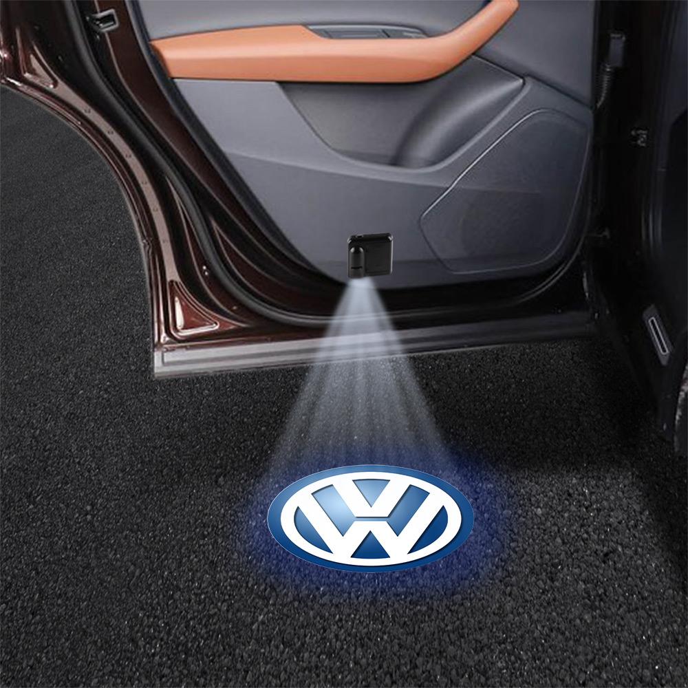 For Volkswagen MK2 1/2PCS Car Door Welcome Light Projector Lamp For Volkswagen VW Rline Beetle Touareg Tiguan Touran CC Golf MK6 7 Auto Accessories