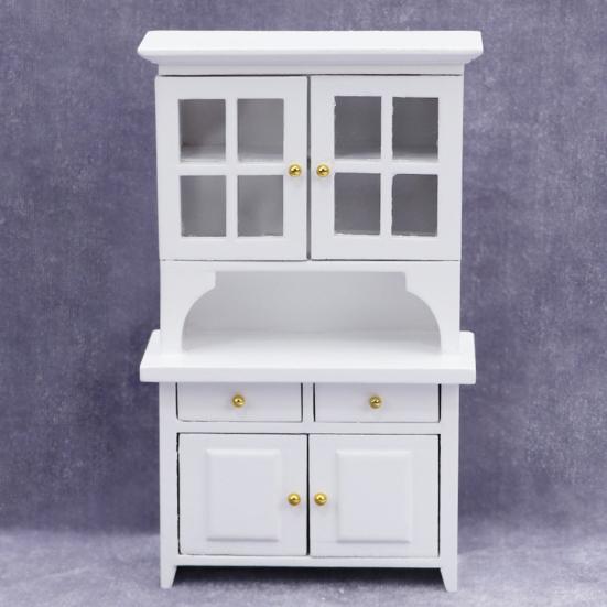 Миниатюрный книжный шкаф для кукольного домика, имитация книжного шкафа с ящиками, многоярусный мини-деревянный книжный шкаф для масштаба 0,05