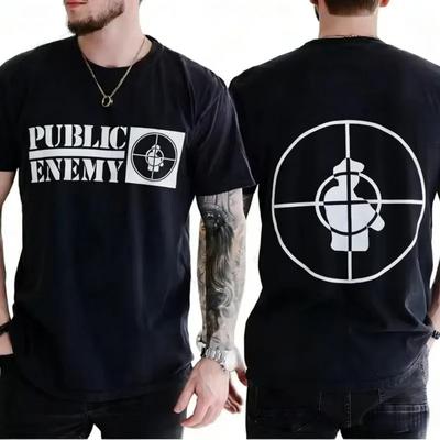 Футболка Public Enemy Fight The Power Летняя Хлопковая Мужская Женская Топ Футболка С Коротким Рукавом Одежда Стритвир Свободный Повседневный Модный Y2k