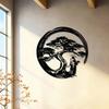 15.7x15.7 Wall Pendant Bonsai Tree Metal Wall Art Tori Gate Enso Home Accent Unique Housewarming Gift Home Decor