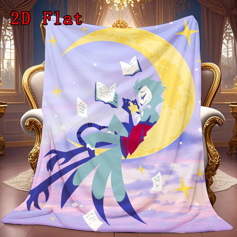 Helluva Boss 2D Flat Pattern Flannel Blanket High quality All Seasons Warmth and Comfort Perfect for Christmas Gifts.MMT0918189