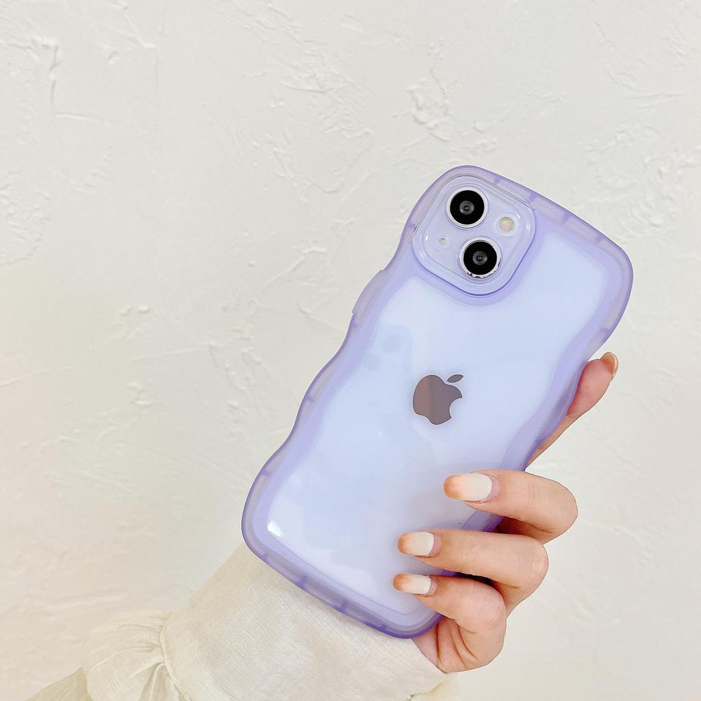 Волнистый край Мягкий защитный чехол для Apple 17PRO/16PROMAX - Полупрозрачный, Противоударный, Модный чехол