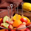 100Pcs/Set Multi-use Disposable Fruit Fork Plastic Adorable Heart Shape Handle Dessert Fork for Home