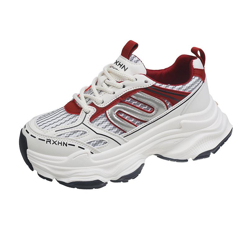 Туфли для папы на толстой подошве, женские, летние, сетчатые, дышащие и легкие, кожаные, повседневные, спортивные туфли