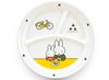Kanto Plastics Miffy Round Lunch 23cm RLVE901 Children's Three-Compartment Plate, Diameter, CM-65C, Melamine,