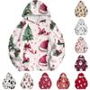 Women's Fashion Pullover Drop Shoulder Long Sleeve Christmas Printed Hooded Sweatshirt
