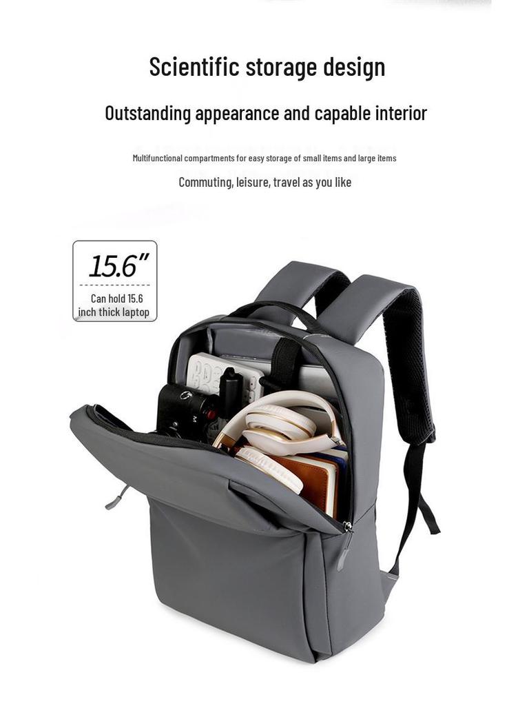 16-дюймовый водонепроницаемый кожаный деловой и туристический рюкзак - Многофункциональный, большая вместимость для игровых ноутбуков