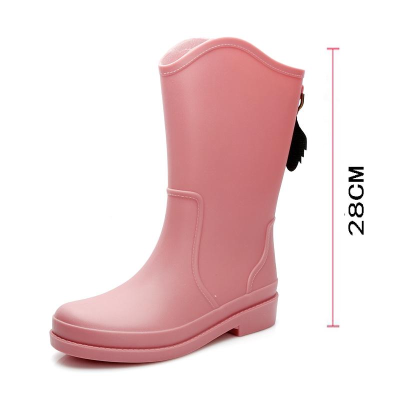 Стильные и простые школьные резиновые сапоги женские водонепроницаемые и нескользящие водонепроницаемые сапоги износостойкая верхняя обувь кухонные рабочие рукава женская обувь