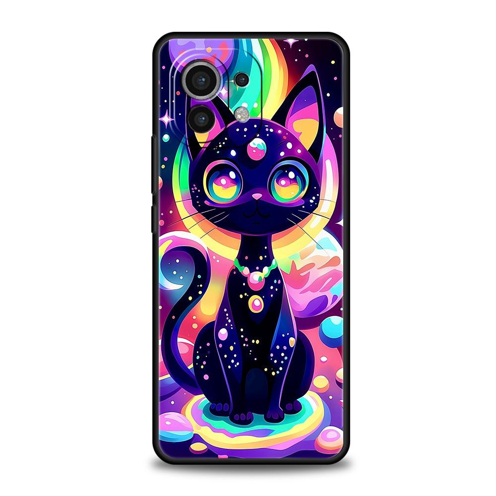 Чехол-накладка с ярким дизайном кошки для Xiaomi Mi 17 Pro Max 15 14 13 12 11 Ultra 15T 14T 13T 12T 11T Pro Lite Мягкий ТПУ Корпус