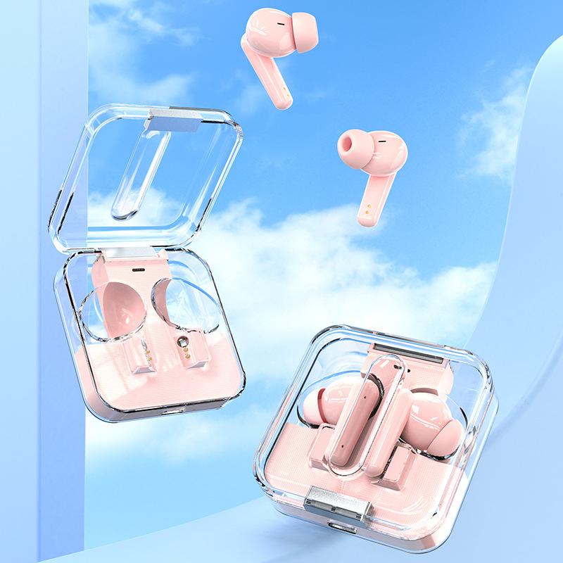 Полностью прозрачные внутриканальные наушники Macaron Color, модная мощная беспроводная Bluetooth-гарнитура с басами