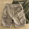 Men's Retro British Style Casual Cargo Shorts