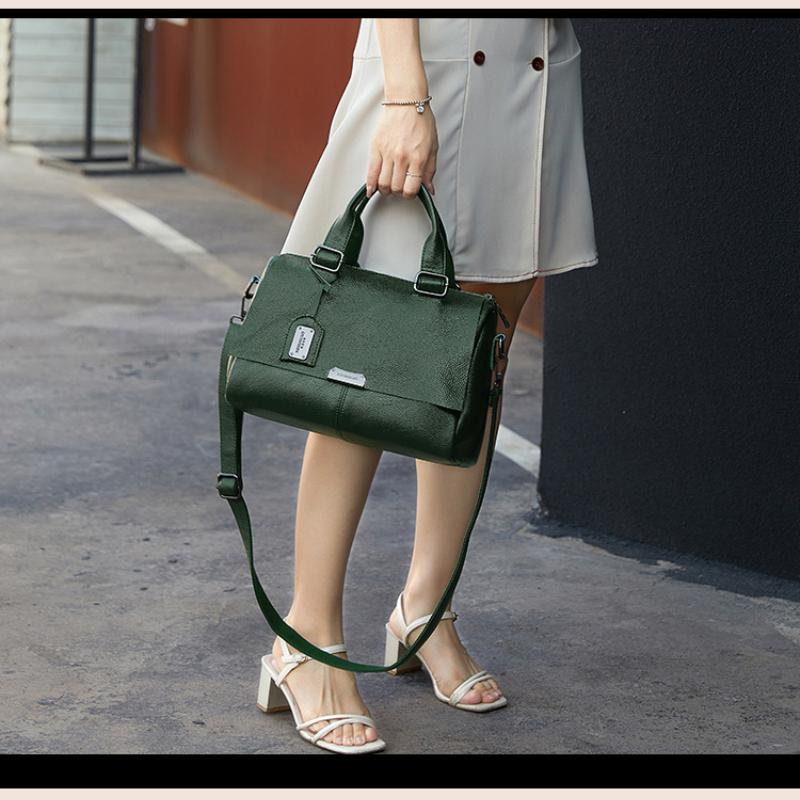 Johnature Fashion Handbag Versatile Women Leather Bag Casual Solid Color Large Capacity Shoulder & Crossbody Bags