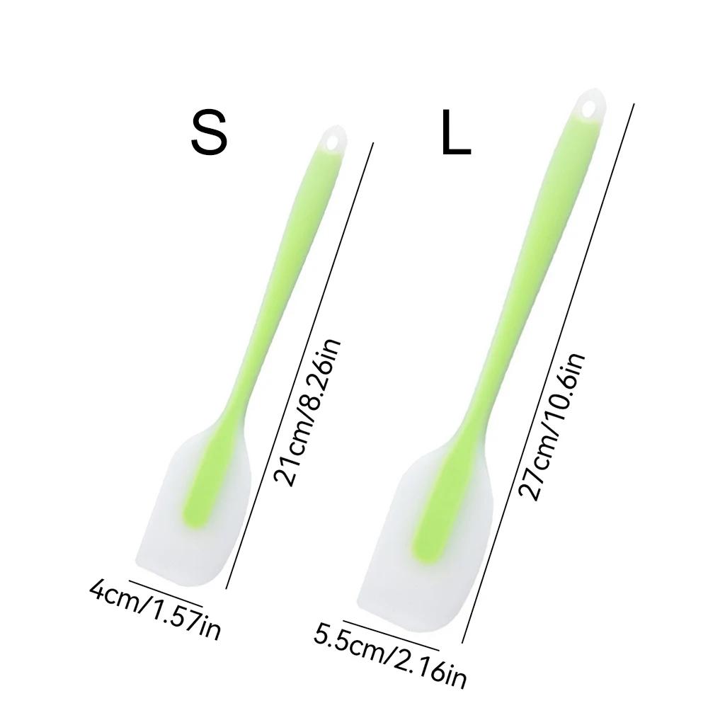 1Pc Baking Spatula Integrated High Temperature Cake Cream Silicone Spatula Translucent Head Spatula Baking Tools Kitchen Tools